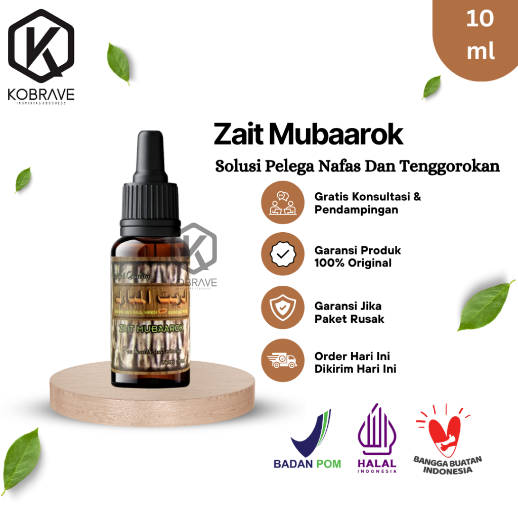 Pelega Nafas Zait Mubaarok Original Berbahan 7 Herbal Pilihan Zait Mubarok 10ml