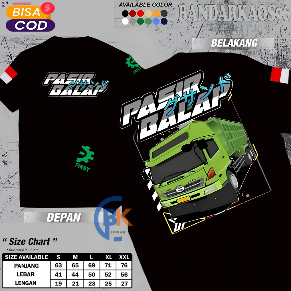 BandarKaos96 T-Shirt Kaos Distro Mobil Truk Pasir Balap | Kaos Driver Muda | Baju pria Mobil Truk Te