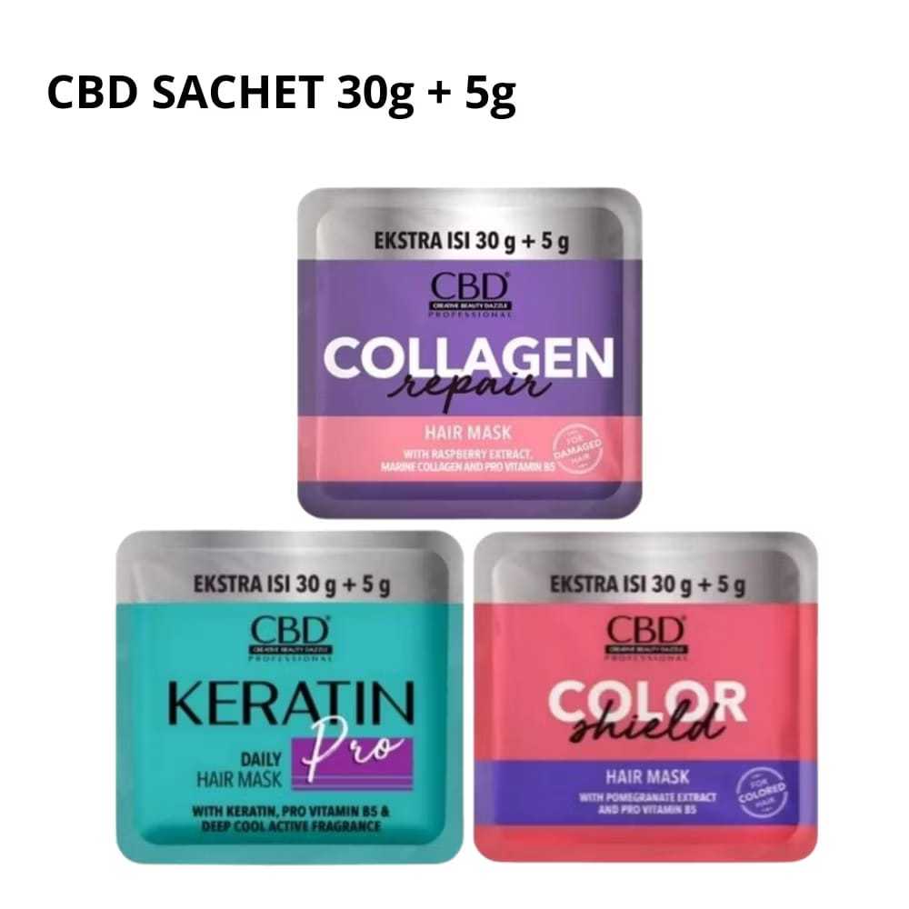 CBD HAIR MASK SACHET 30G+5G (X3PCS)/CBD hair mask collagen