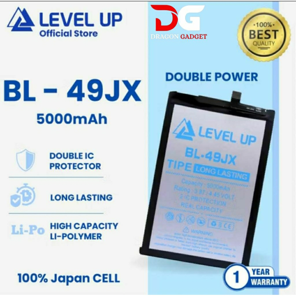 BATERAI LEVEL UP Infinix  10 Pro, Note 11 Pro, Note 11S, BL-49JX 5000mAh dobel power