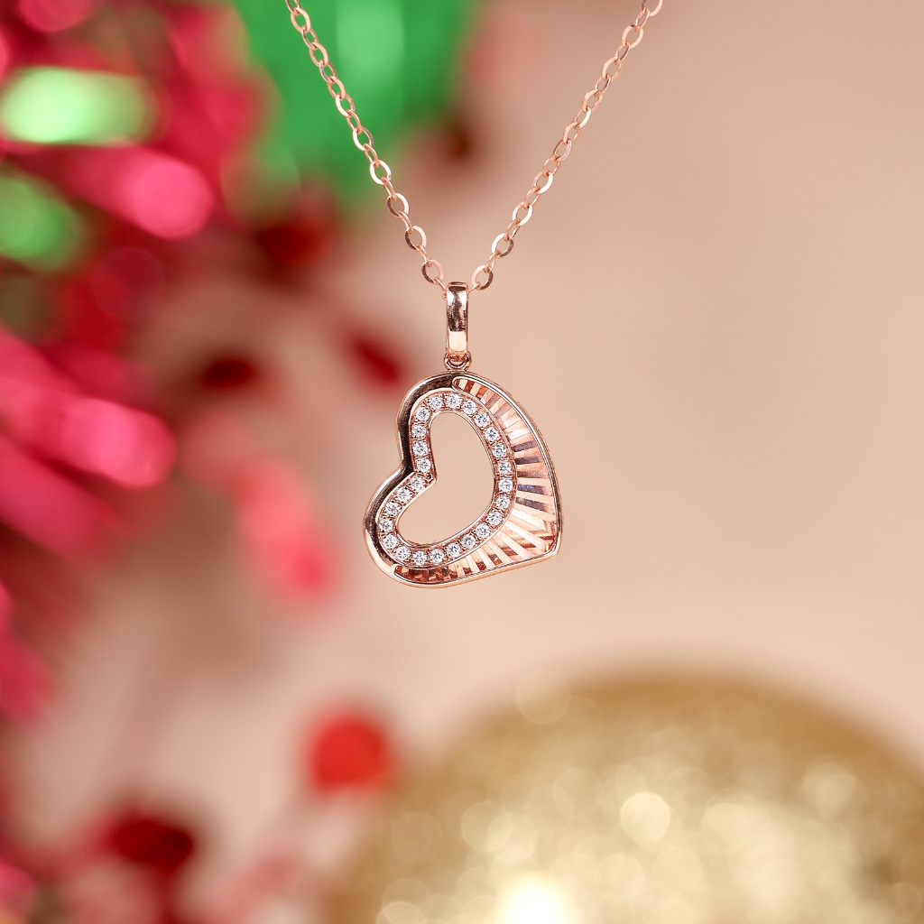 Kalung Berlian Eropa Model Heart Setting - JB Berlian