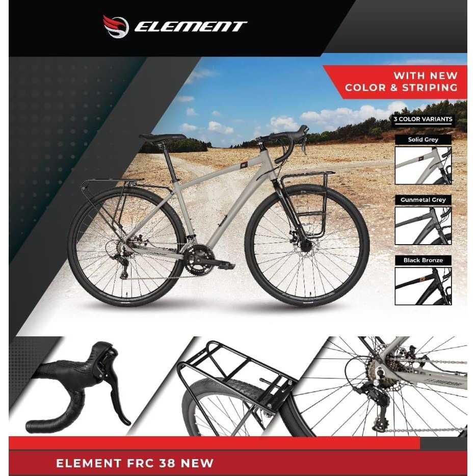Element Sepeda Gravel FRC 38 New 700c Alloy Disc Brake Sepeda Element Grafel Frc 38 New