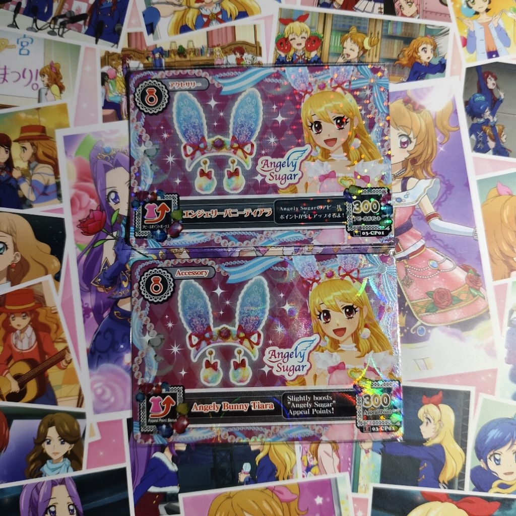 Aikatsu Ichigo Hoshimiya Angely Bunny Tiara Campaign Accessories CP Card Aurora Kiss Jepang Indonesi