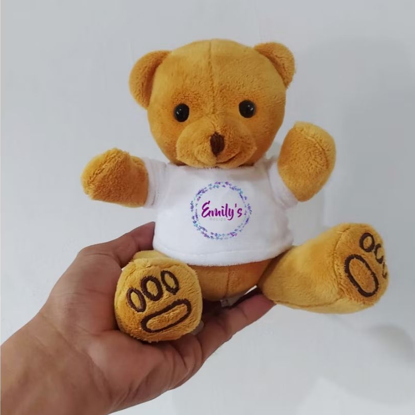 Boneka custom Teddy Bear Kaos Logo Boneka souvenir boneka merchaindise kostum beruang maskot