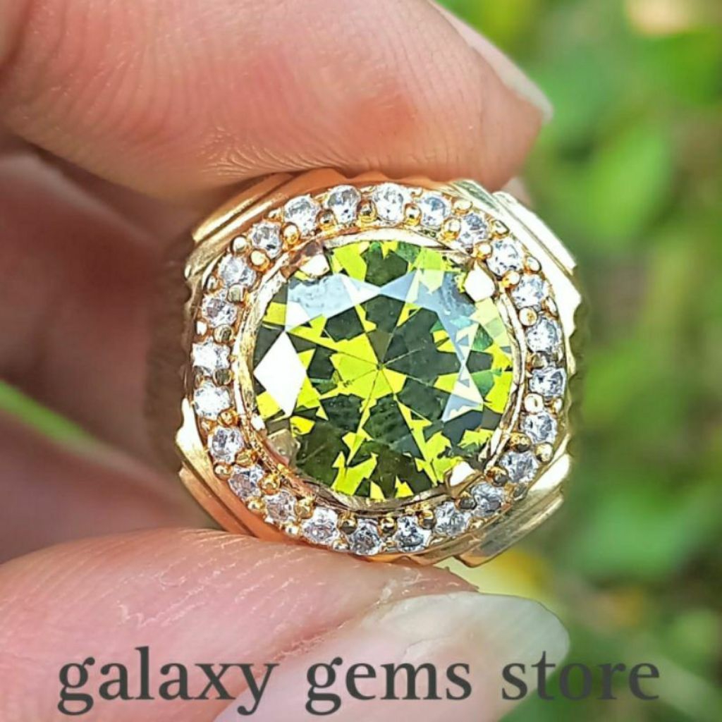 Cincin Batu Green Peridot HQ Top Color