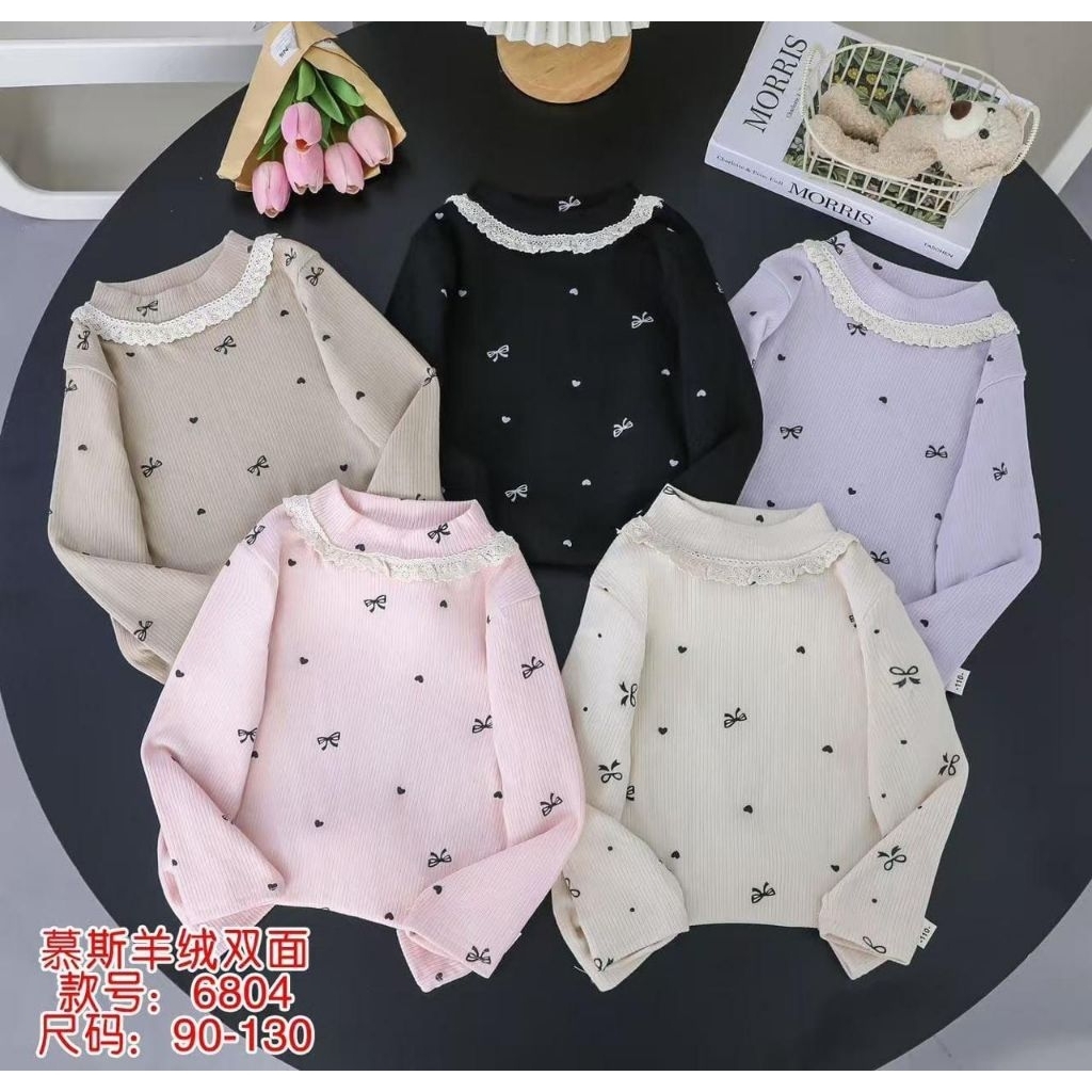 KAOS ANAK PEREMPUAN IMPORT KAOS LENGAN PANJANG KAOS REGLAN KAOS CROP KNIT LENGAN BALON KAOS IMPORT A
