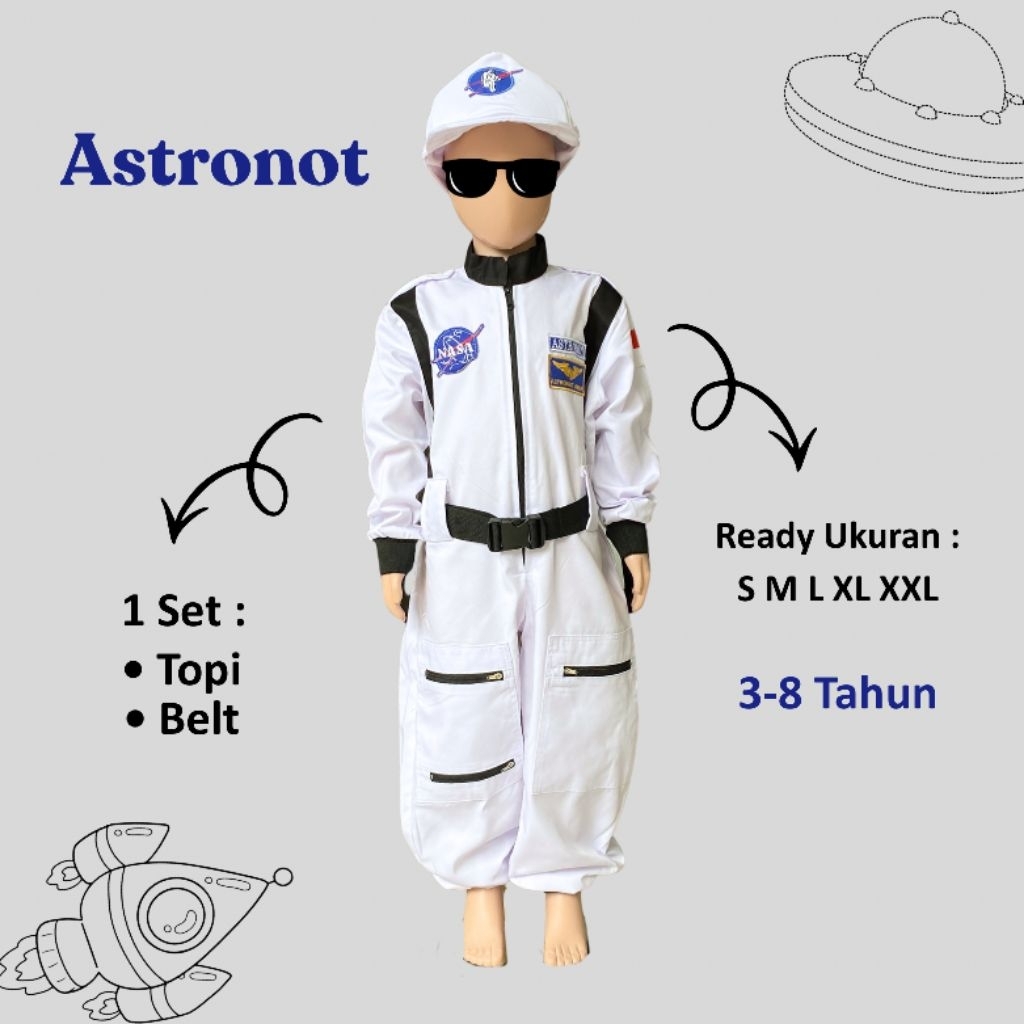 Baju Astronot Anak Kostum Profesi Luar Angkasa