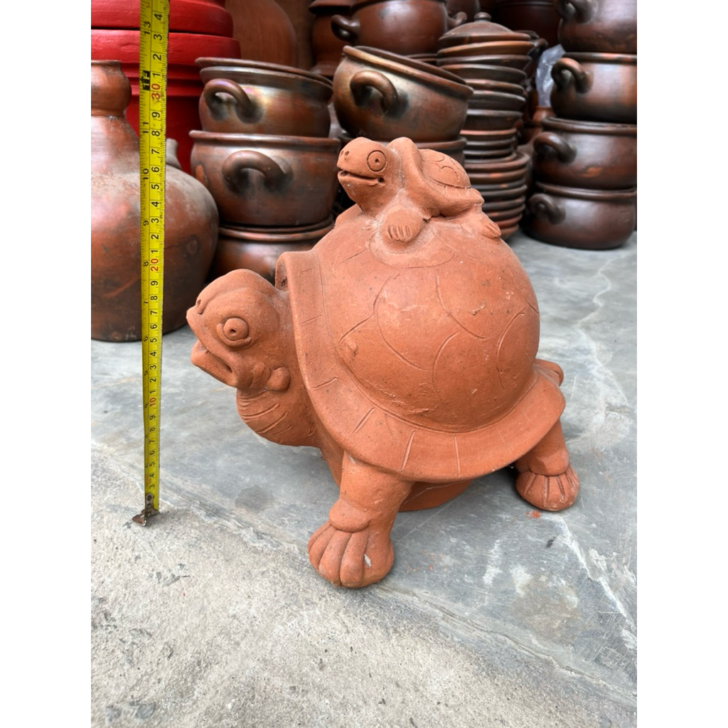 Patung Pancuran Air Kolam Kura Kura Gerabah Tanah Liat