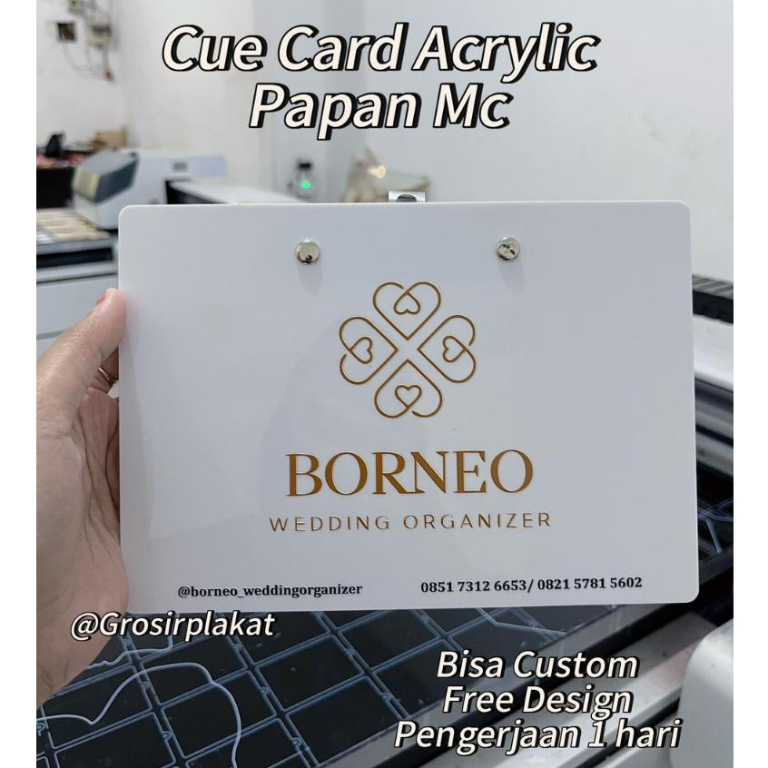 Cue Card Papan MC - MC branding Akrilik Custom