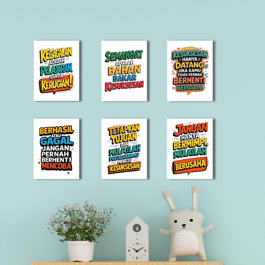 Wall Decor Poster Kata Kata Bijak  Motivasi Pajangan Ruang Kamar Kelas N01