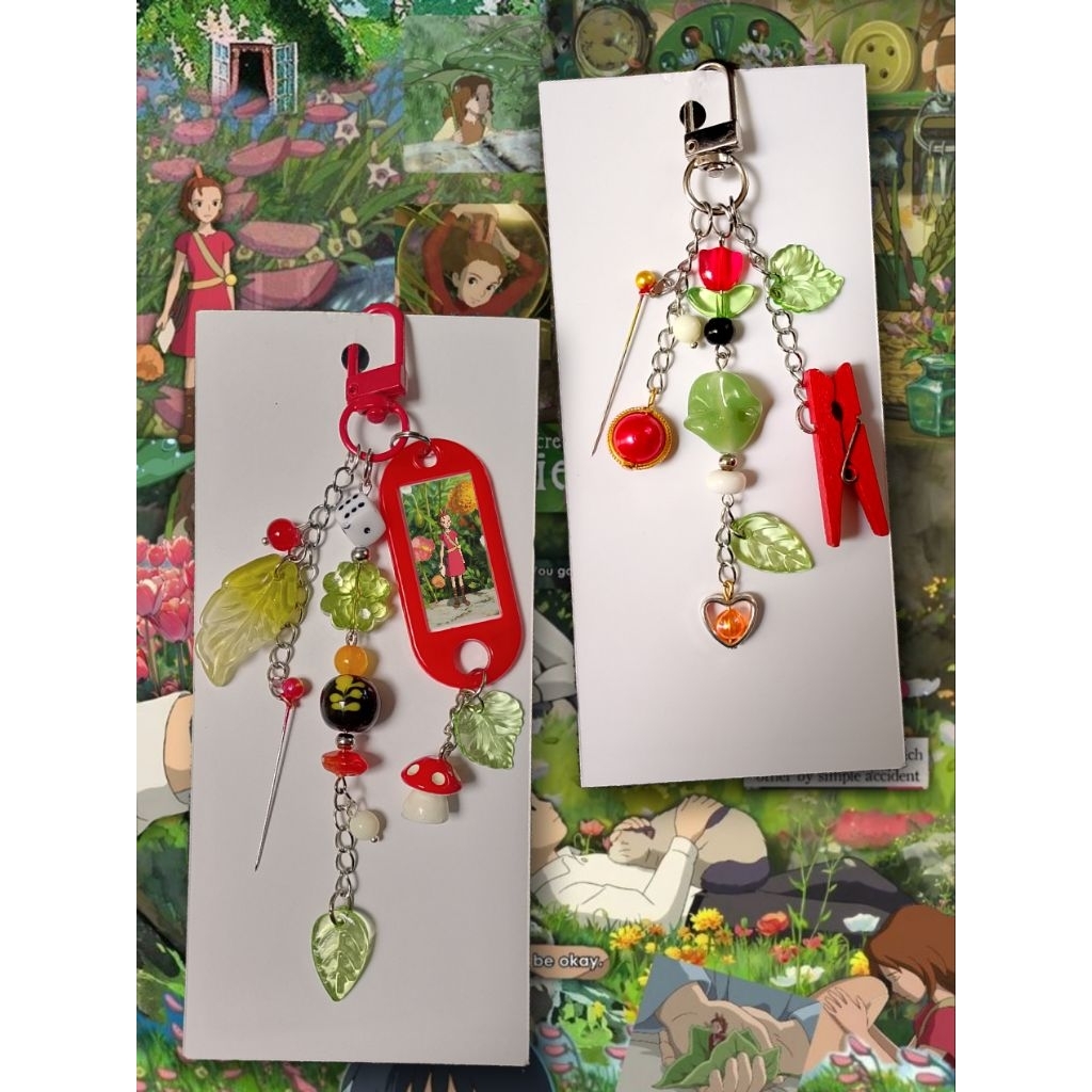 Keychain Arrietty in Bag | Bag Charm Ghibli style - “The Secret World: Arrietty”