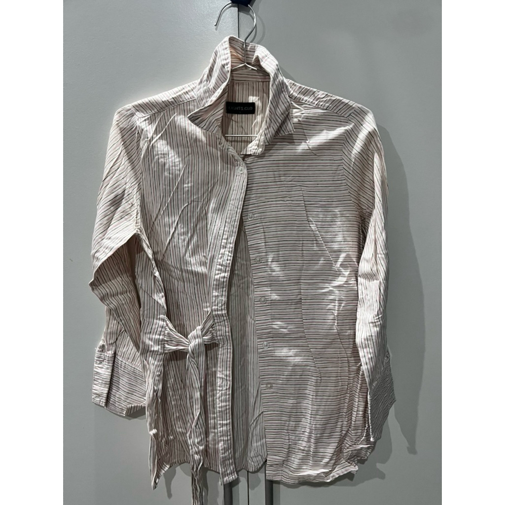 preloved lightsco kemeja salur pink