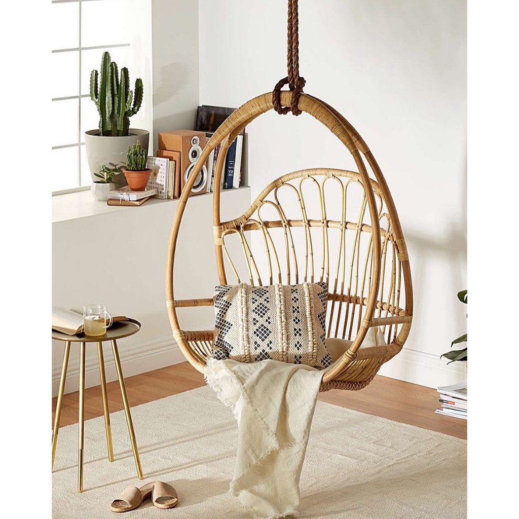 [ GRATIS ONGKIR ] Ayunan Rotan Gantung Natural Mihrimah Rattan Cirebon - Anyaman Full Furnish Tahan 