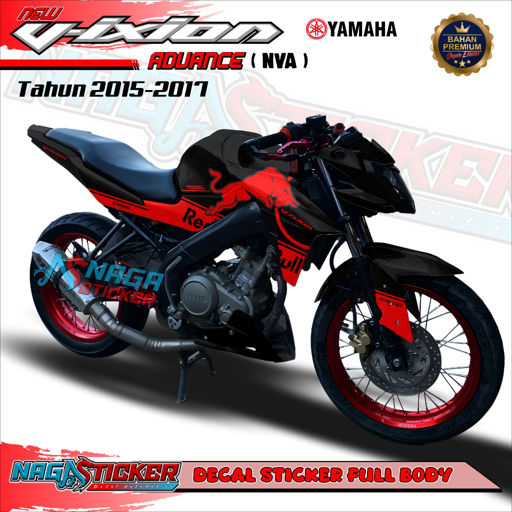 Decal Sticker Full Body YAMAHA New Vixion Advance (NVA) 2015 Variasi RedBull VXA03 Desain BisaCustom