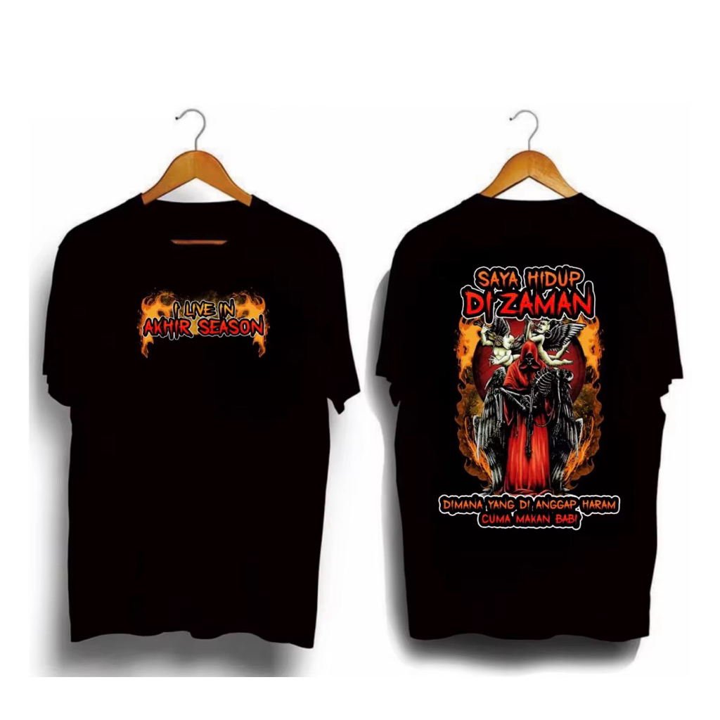 KAOS ATASAN DISTRO HIDUP DIZAMAN DIMANA YANG DIANGGAP HARAM CUMAN MAKAN BABIIII