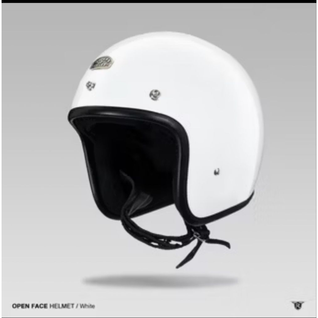 HELM RETRO CLASSIC CLUBMAN WHITE OPEN FACE VESPA HARLEY ORIGINAL
