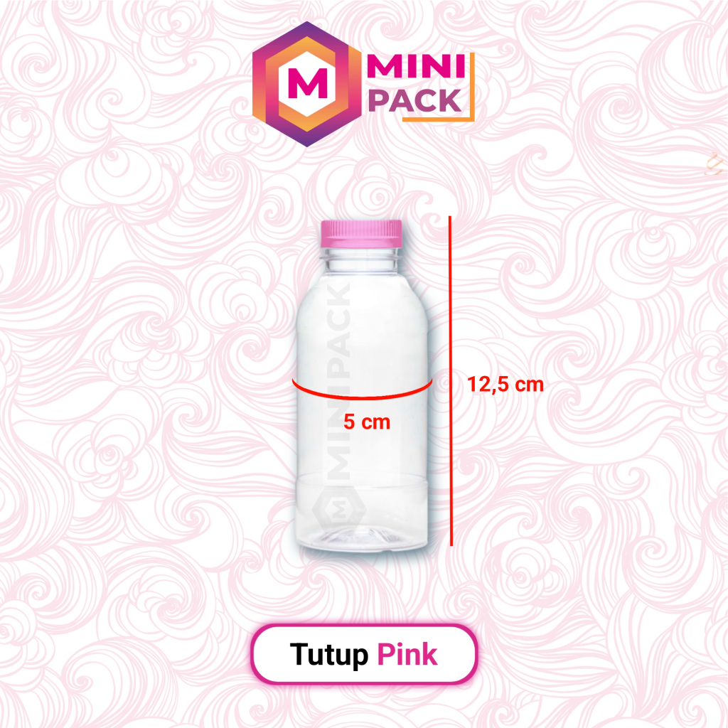 Gala Galore Botol Cabe 200 Ml + Tutup Plastik Transparan Puding Jus Susu Segar Kedelai Jamu Sirup