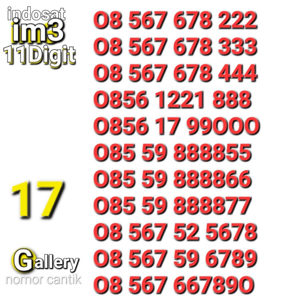 NOMOR CANTIK IM3 11DIGIT 888 99000