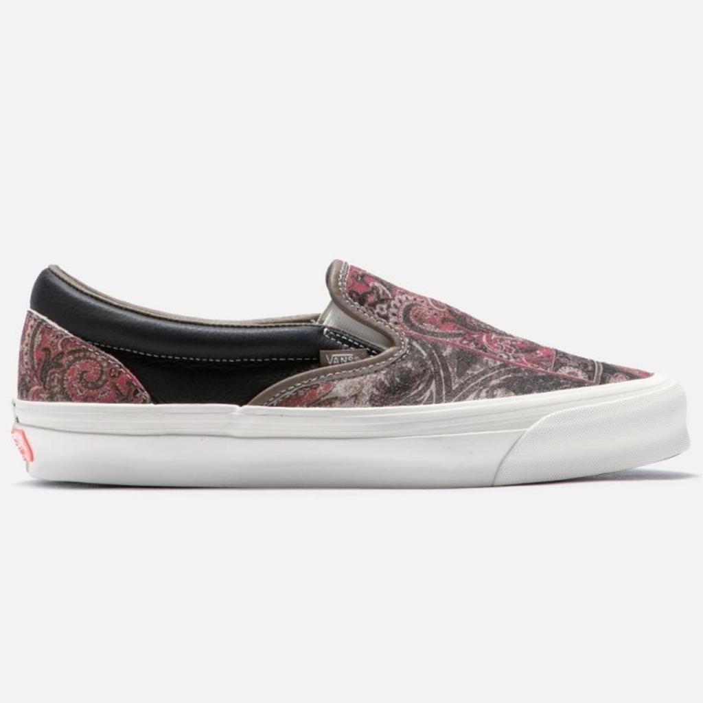 Vans Vault Leather Granny's Rug Kangaroo Slip On OG LX Black Brown Multi