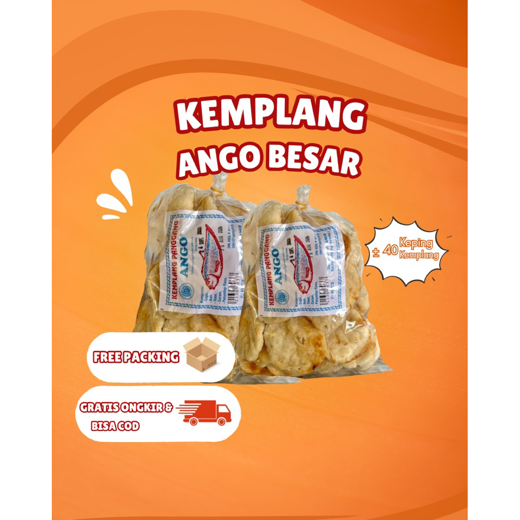 Kerupuk kemplang panggang ikan tenggiri merek ANGO besar isi 40 keping
