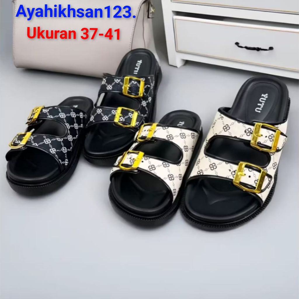 YUTU 2426 sandal slop karet wanita/perempuan ukuran 37-41