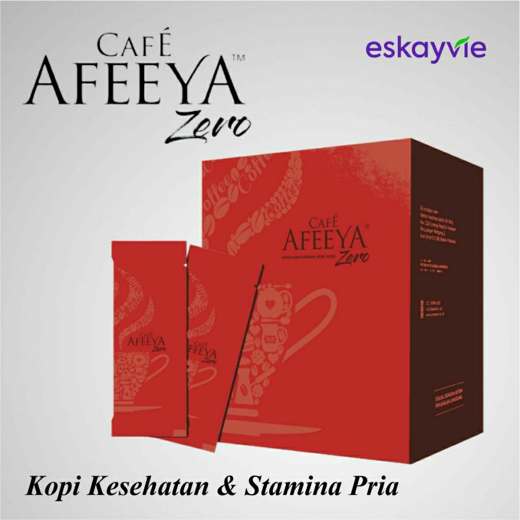 Cafe AFEEYA ZERO Eskayvie (20 sachet) : Kopi Strong Man untuk kesehatan dan meningkatkan stamina pri