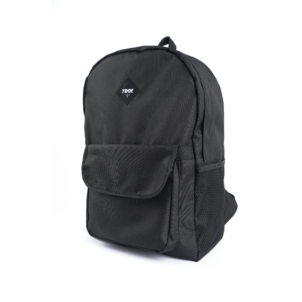 Troy Company Backpack Black Flappy - Tas Ransel Tas Sekolah BP 3391