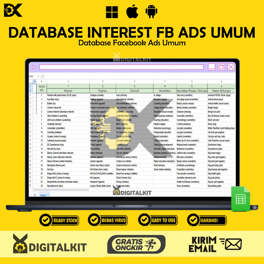 [T0646] Database Interest FB Ads Umum | Targeting Cepat & Efektif