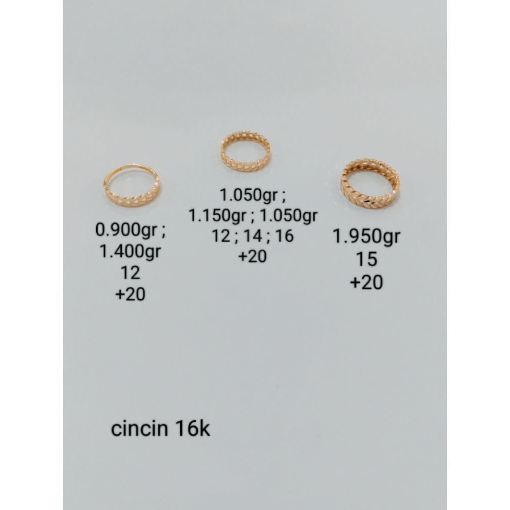 cincin emas putih 16k