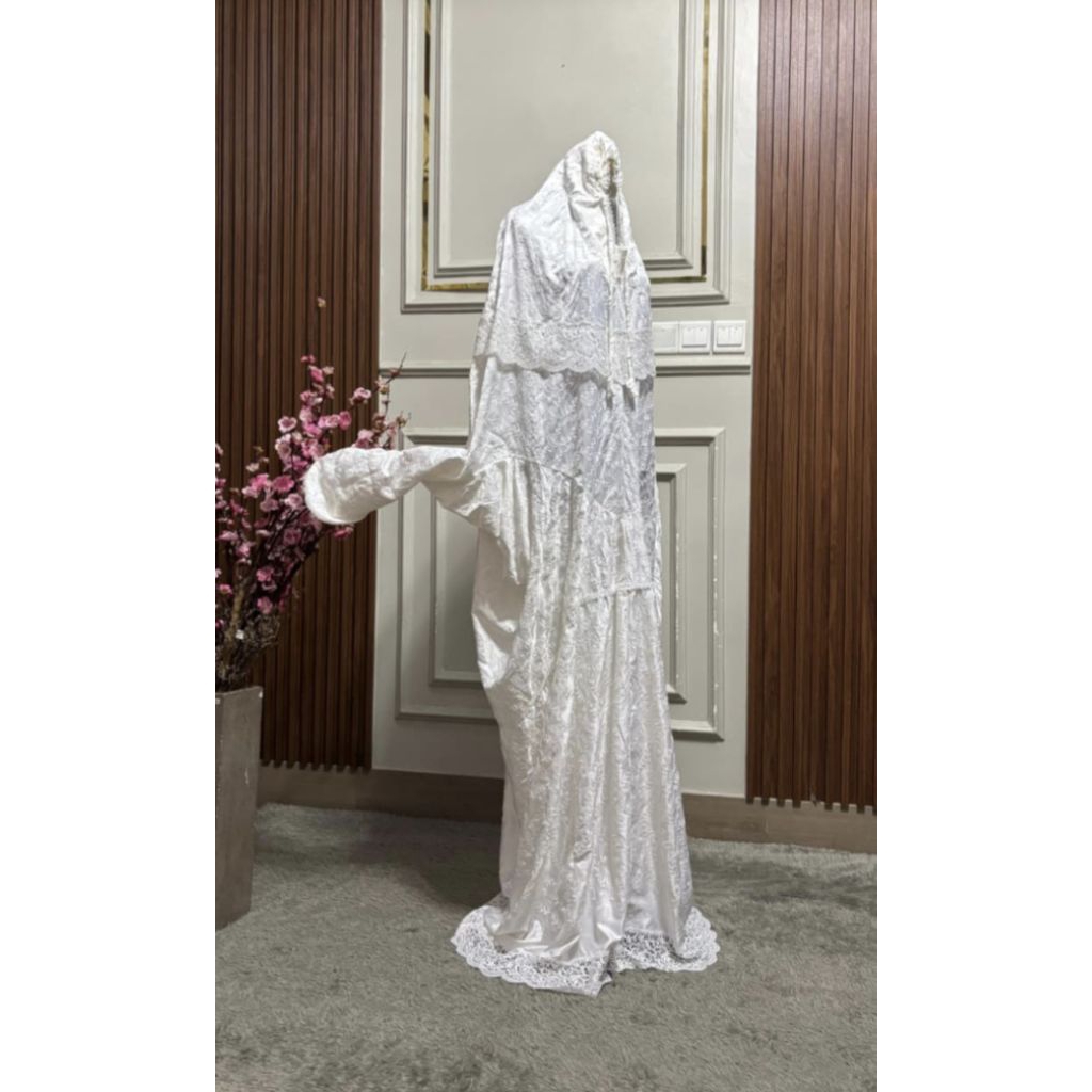 Mukena terusan sutra paris premium jumbo mukena terusan terbaru cantik dan mewah