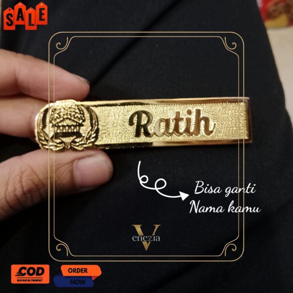 Bros Nama Custom Korpri Timbul Mewah Bisa Logo Kamu