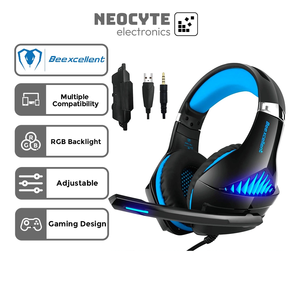 Gaming Headphones Beexcellent GM-5 Headset with Mic Noise Cancelling Noise Cancelling Over Ear Profe