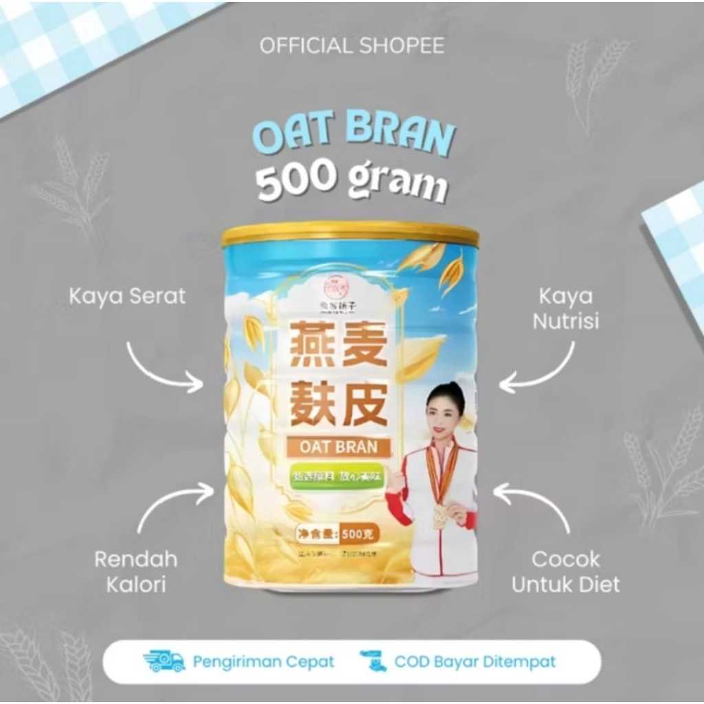 Quick Oat bran Oat Halus Makanan Cepat Saji Praktis Oat Mengenyangkan 100% halal Kemasan 500G