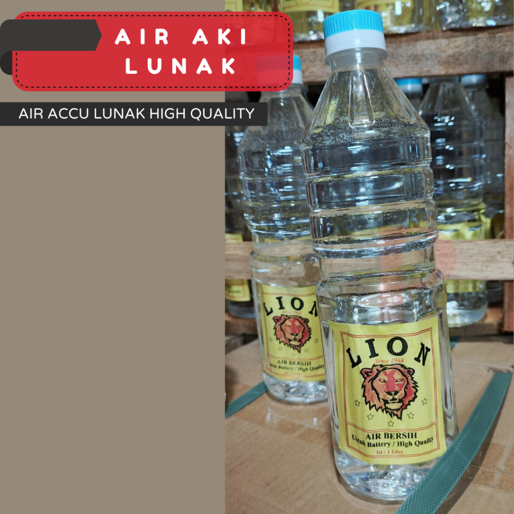Air aki lunak kualitas bagus botol 1 Liter / air accu high quality untuk mobil motor