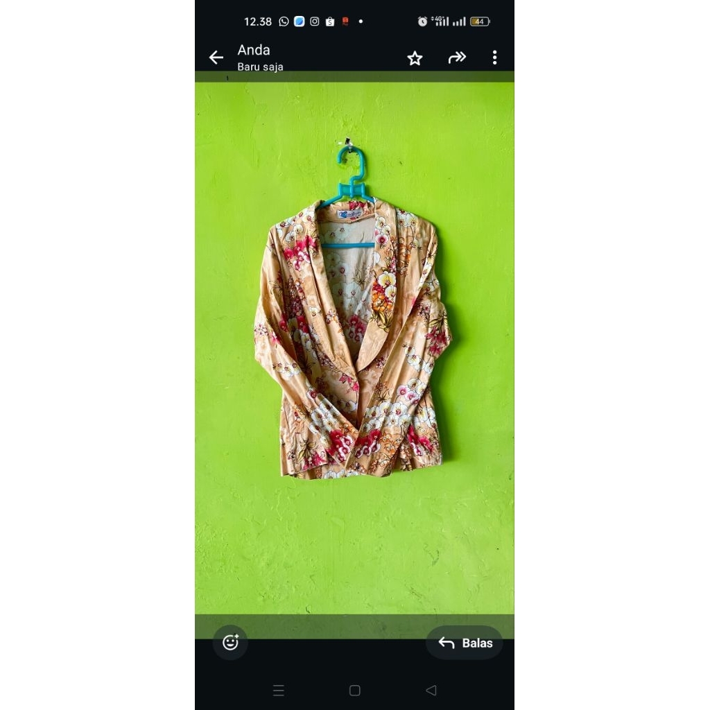 PL Blazer outer wanita baju kerja bunga bunga