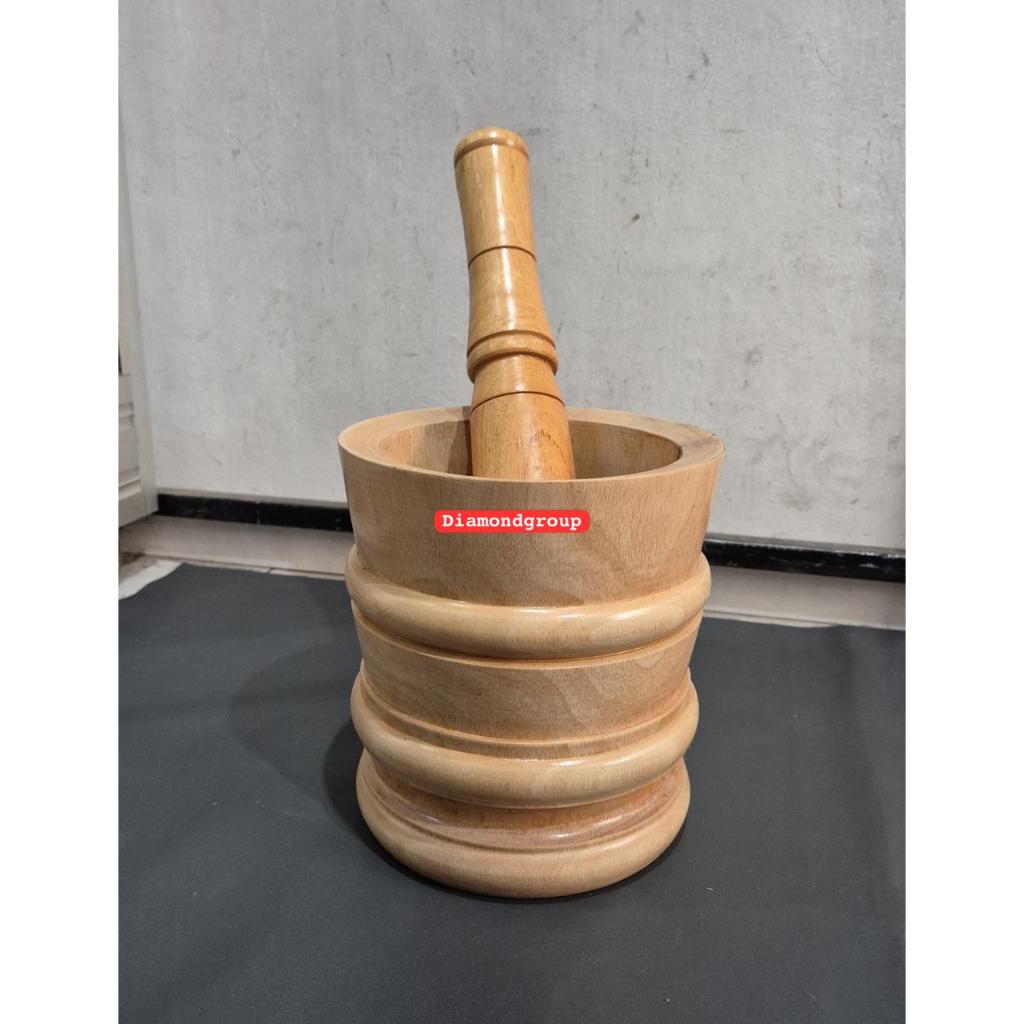 LUMPANG KAYU JUMBO MURAH / LUMPANG KAYU TRADISIONAL / TUMBUK KAYU / ALAT PENUMBUK JUMBO ( 1set)