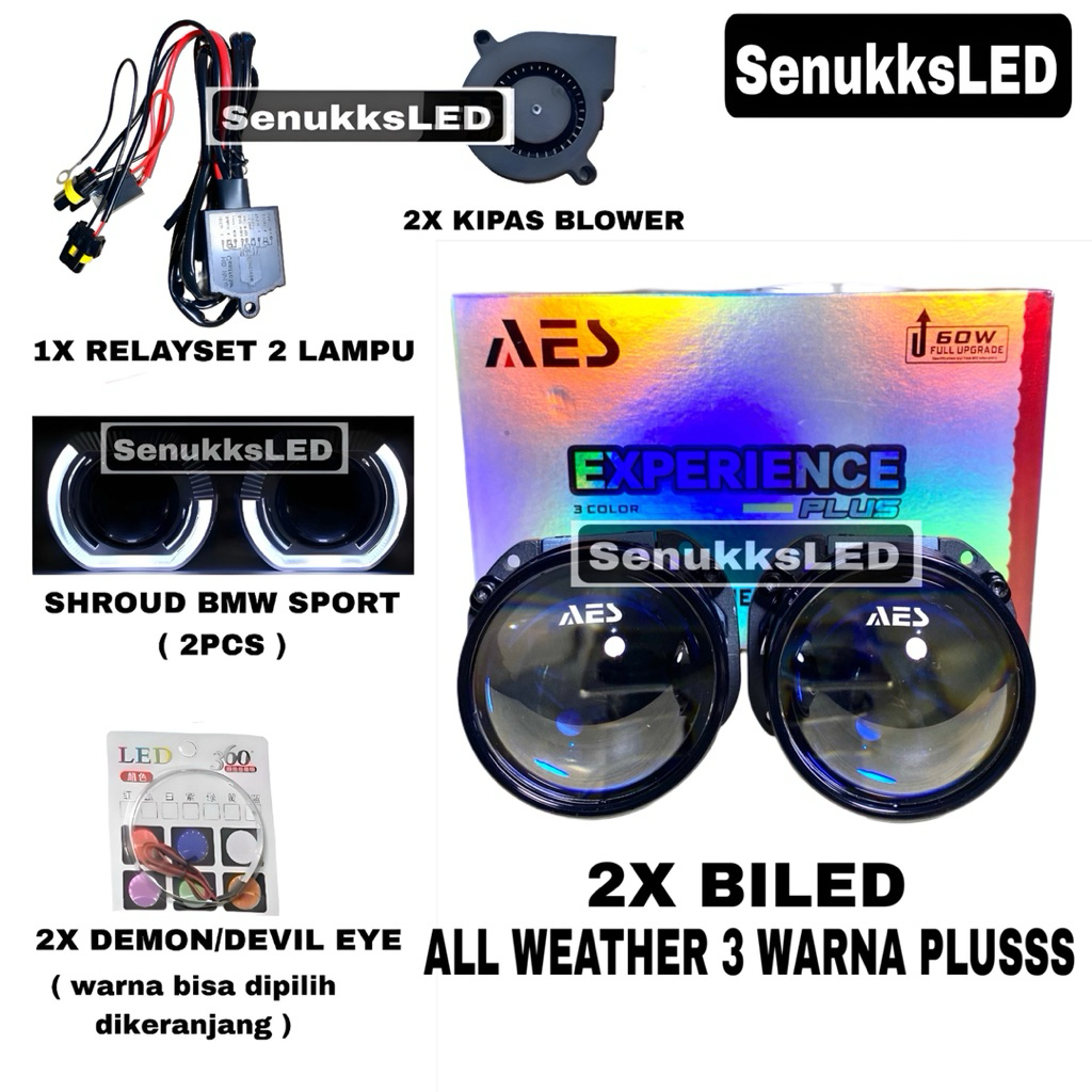 PAKETAN LENGKAP BILED AES TURBO SE 3 WARNA ALL WEATHER ORIGINAL BILED WST Gen 3 AES 2,5 Inch - SEPAS
