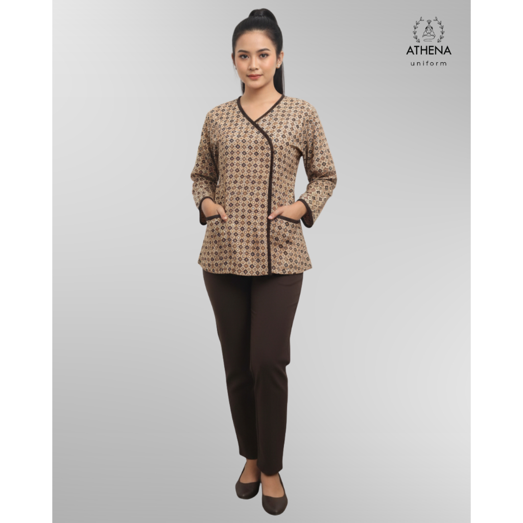 Set Baju Seragam Yuri batik Seragam Suster Nanny Uniform/ Batik Lv / Baju Suster / Baju Seragam Baby