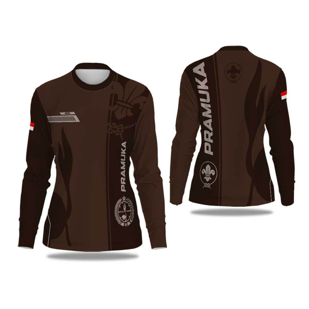 Baju Pramuka Lengan Panjang Kaos Seragam Pramuka Wanita Jersey Pramuka Pembina