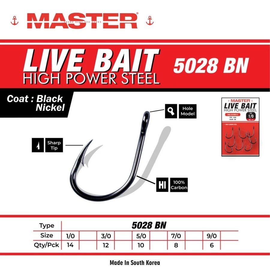 Hook Master Live Bait 5028 BN Kail Pancing Umpan Hidup livebait