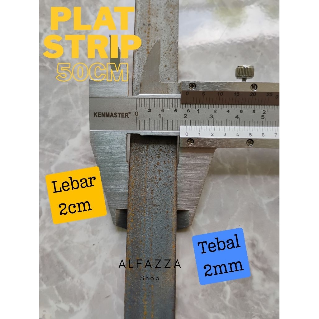 Besi Plat Strip Lebar 2cm, Tebal 2mm Potongan 50cm