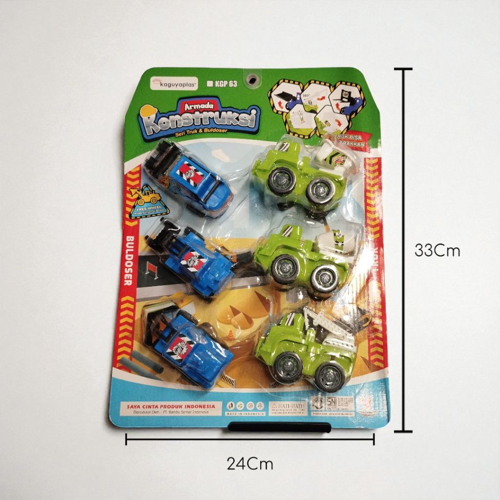 Kaguyaplas, Armada Konstruksi, Playset Mainan 6 Mobil Mini Konstruksi.