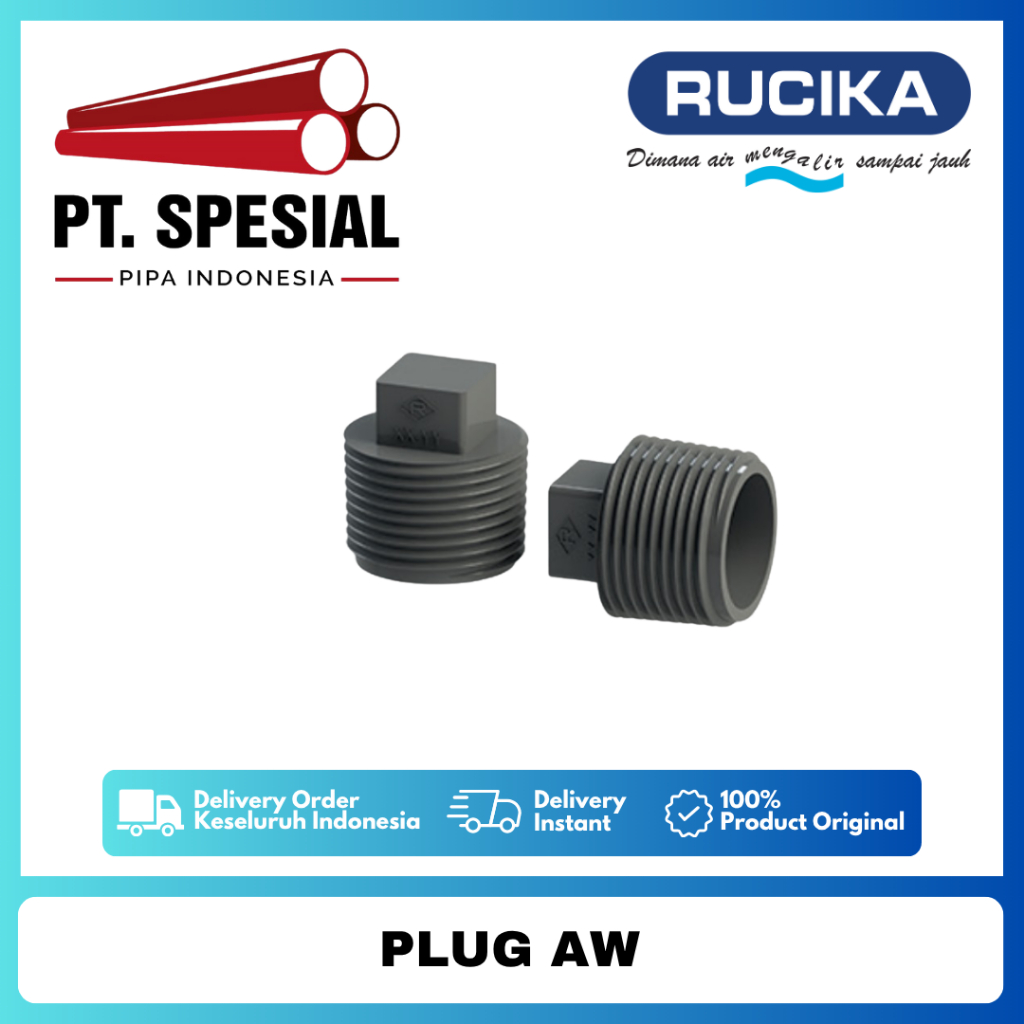Plug AW 1/2 Inch PVC Rucika / Dop Drat Luar PVC Rucika / Plug AW PVC / Plug AW Rucika - 05
