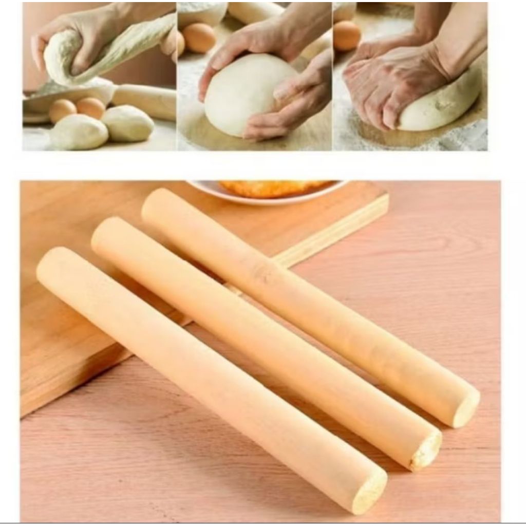 Rolling Pin Kayu Panjang 30 CM Penggiling