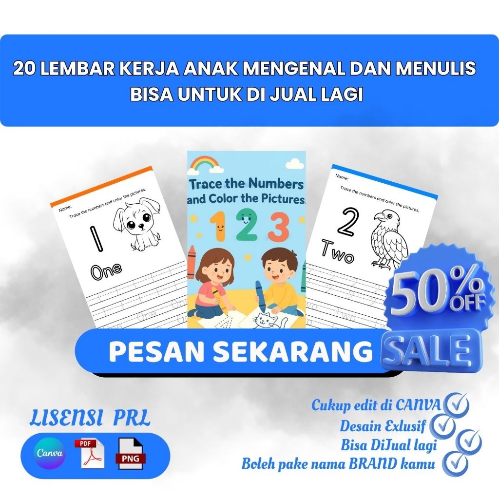 Worksheet anak BELAJAR MENULIS ANGKA DAN HURUF DALAM BAHASA INGGRIS