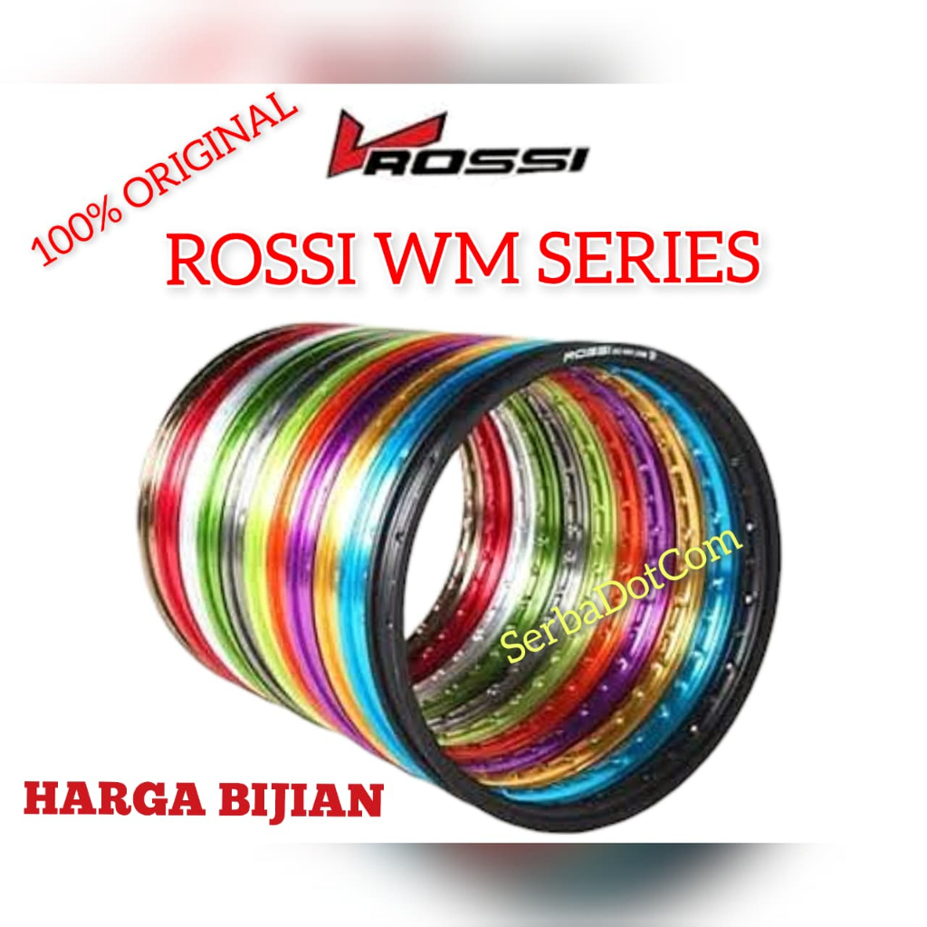 BIJIAN VELG ROSSI ROSSY WM 120 140 160 185 215 250 RING 17 BLACK SILVER BLUE RED GOLD PURPLE UNGU DO