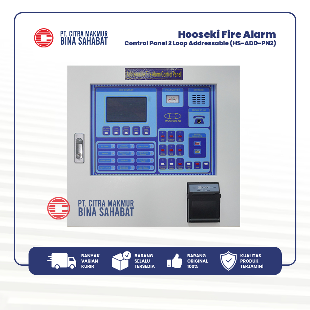 Hooseki Addressable 2 Loop Alarm Control Panel With Printer Type HS-ADD-PN2 (BJ-HSFA-PN2)