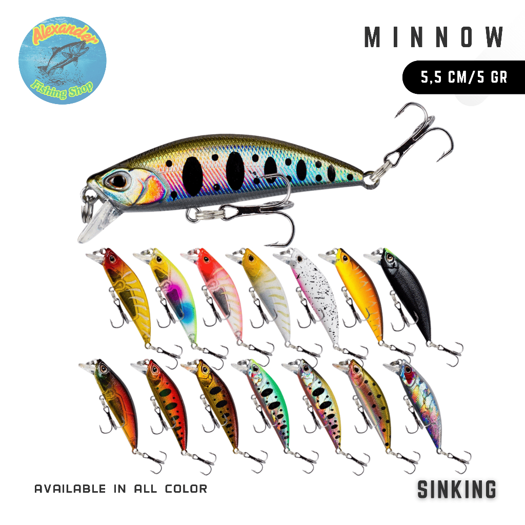 Minnow Sinking 5,5cm/5gr | Minnow Killer Realistis | Minnow Umpan Casting | Minnow Lure