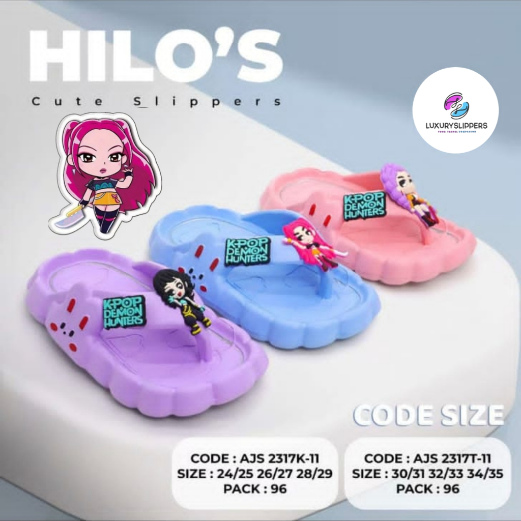 Sendal Anak Jepit K-POP HUNTER Viral Size 24-35 Sandal Anak Perempuan 1-8 Tahun