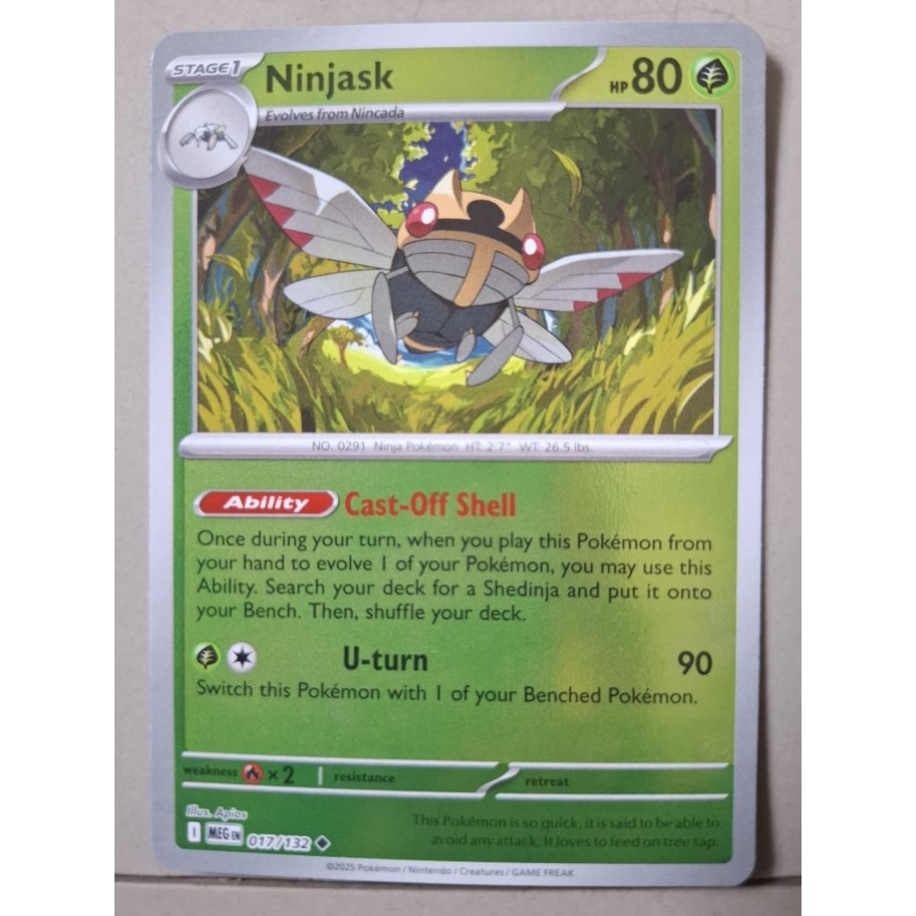 kartu pokemon original holo Mirror Ninjask MEG 017/132